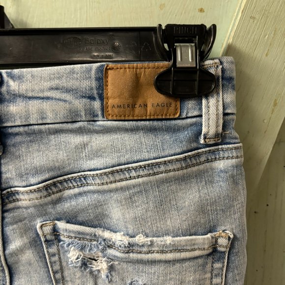 Women's American Eagle 00 Curvy Hi-Rise Shortie Denim‎ Jean Shorts - Picture 10 of 12